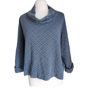 Bryn Walker Stowe Shirt Womens M Kestrel Plaid Bamboo Organic Cotton Fleece Boxy